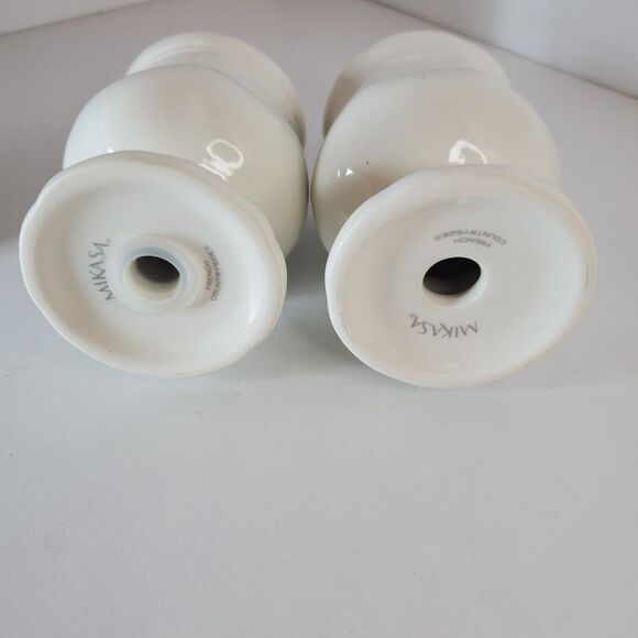 New Mikasa "French Countryside" Salt and Pepper Set White *Missing Plug - Picture 4 of 5